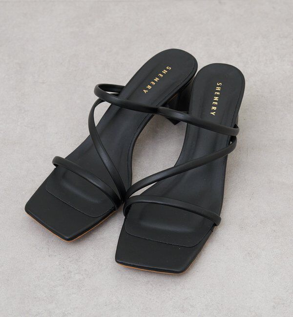  「ストラップヒールサンダル」|サンダル|ブラック