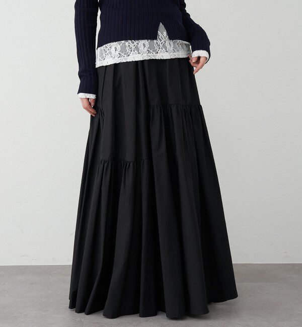  「タフタボリュームスカート」|スカート|ブラック