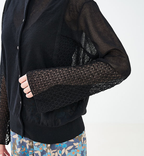 collex「リネンタッチ透かし柄カーディガン」|カーディガン|