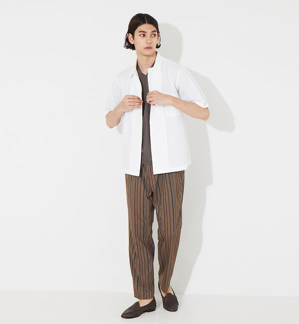 ABAHOUSE「タイプライター 切替 コンビ 半袖シャツ」|シャツ・ブラウス|