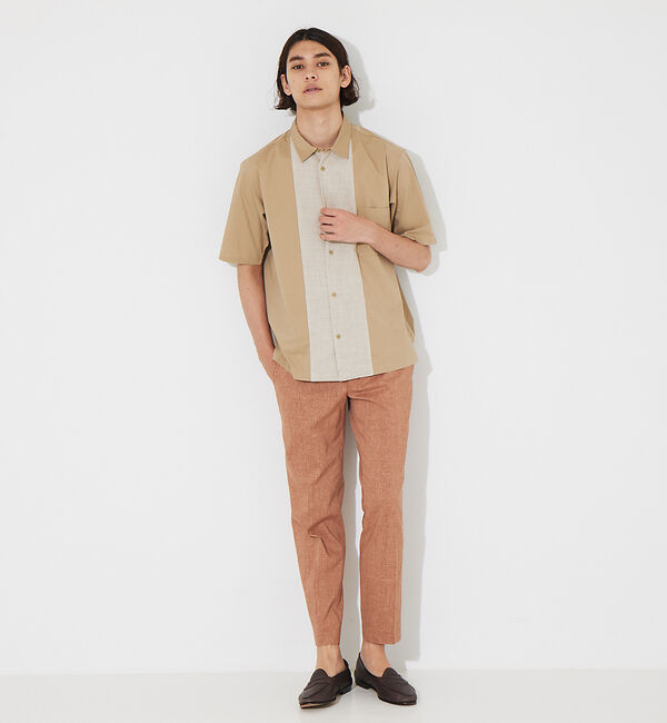 ABAHOUSE「タイプライター 切替 コンビ 半袖シャツ」|シャツ・ブラウス|