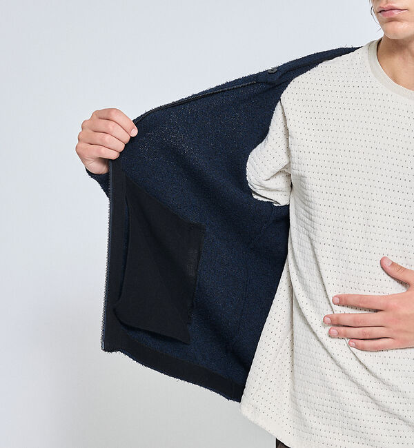 ABAHOUSE「カールヤーン ニットライダース / ニットブルゾン」|ブルゾン・スタジャン|