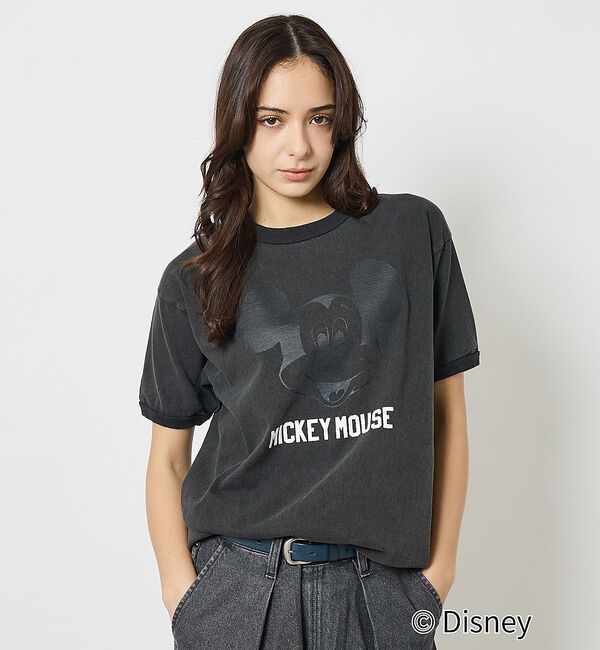 ABAHOUSE「【JOHNBULL/ジョンブル】MICKEY MOUSE RINGER T/ミッ」|Tシャツ・カットソー|ブラック