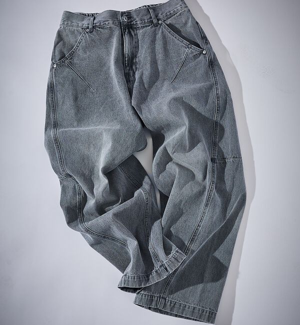 ABAHOUSE「DARTS DENIM ワイドストレートデニム / ヴィンテージライク」|デニム|