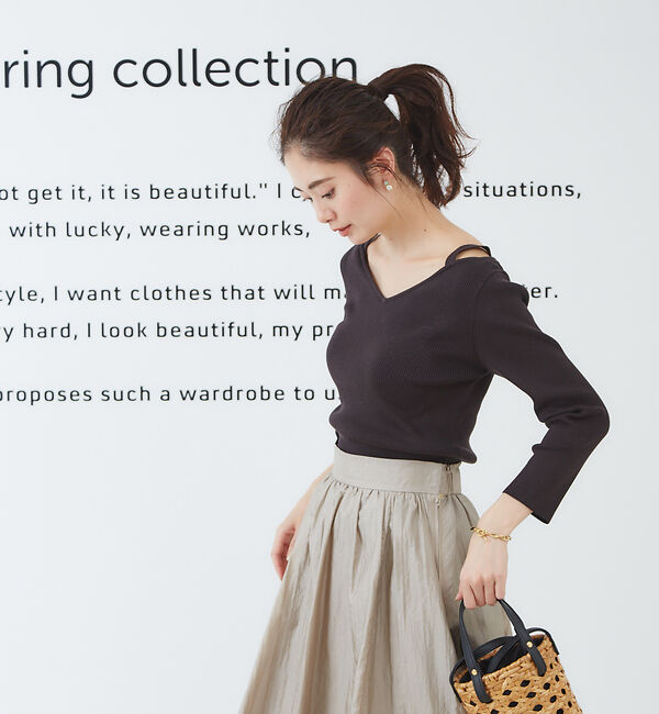 Rouge vif「肩ひもニットプル」|ニット・セーター|ダークブラウン