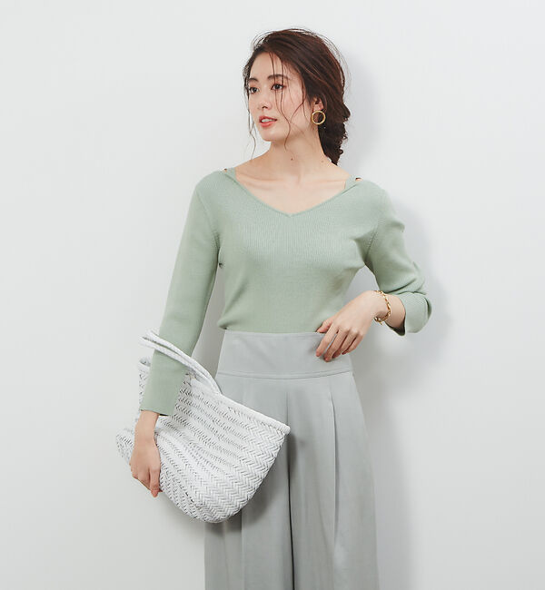 Rouge vif「肩ひもニットプル」|ニット・セーター|グリーン