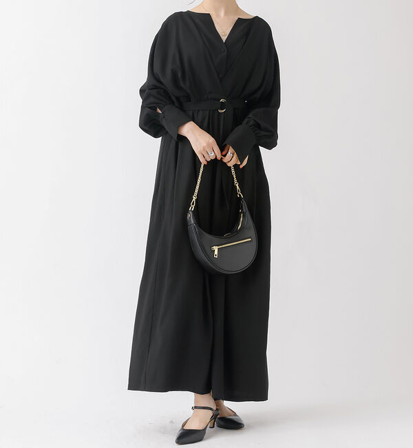 Rouge vif「MANTECOウエストマークワンピース」|ワンピース|ブラック