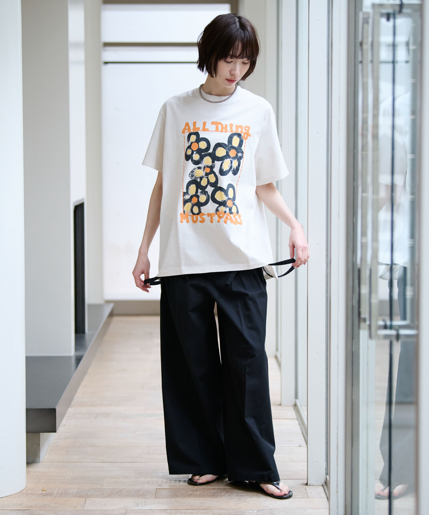 Rouge vif「【KURO/クロ】ANYTHING FLOWER Tシャツ/日本製【WEB限定】」|Tシャツ・カットソー|