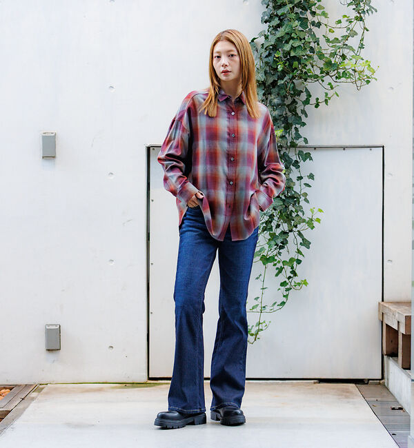 Rouge vif「【MICA&DEAL /マイカアンドディール】オンブレ 2WAYシャツ/チェック」|シャツ・ブラウス|