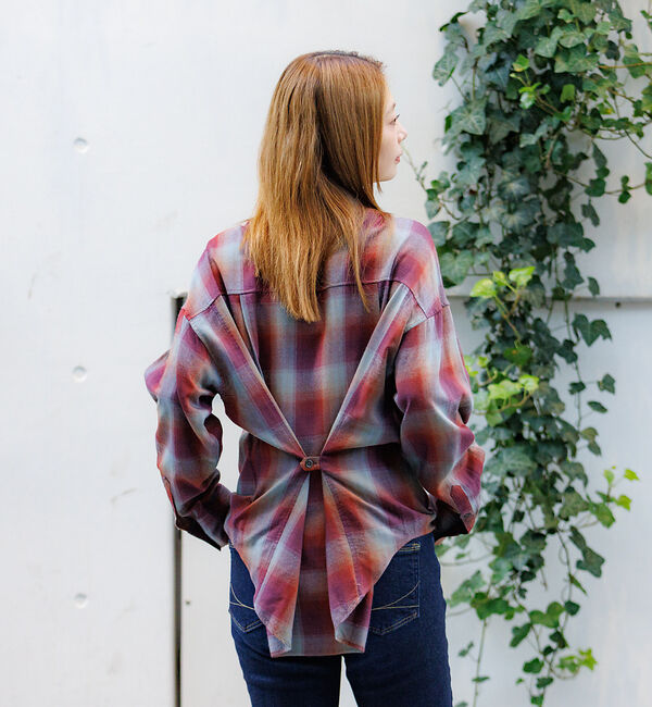 Rouge vif「【MICA&DEAL /マイカアンドディール】オンブレ 2WAYシャツ/チェック」|シャツ・ブラウス|