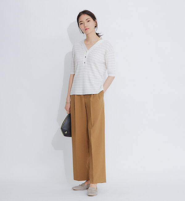 qualite「2WAY Vネックアシメニット」|ニット・セーター|