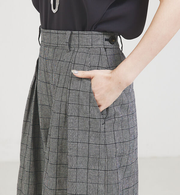 qualite「【セットアップ対応】リネングレンチェックショートパンツ」|その他|