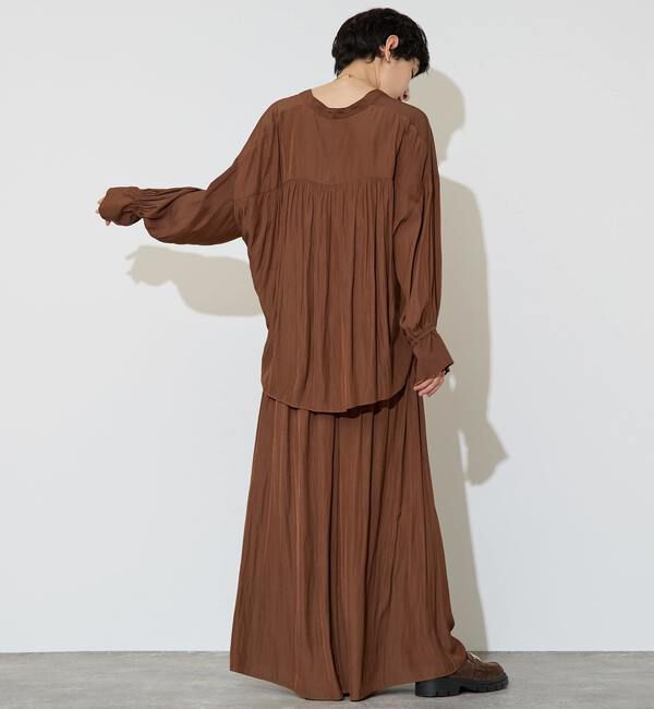 Liesse「割繊ギャザースキッパーブラウス」|シャツ・ブラウス|