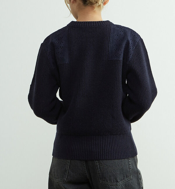 SOFFITTO「レースパッチ付きワッフルニット」|ニット・セーター|
