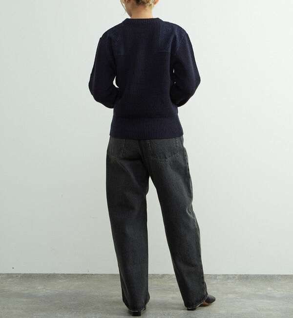 SOFFITTO「レースパッチ付きワッフルニット」|ニット・セーター|