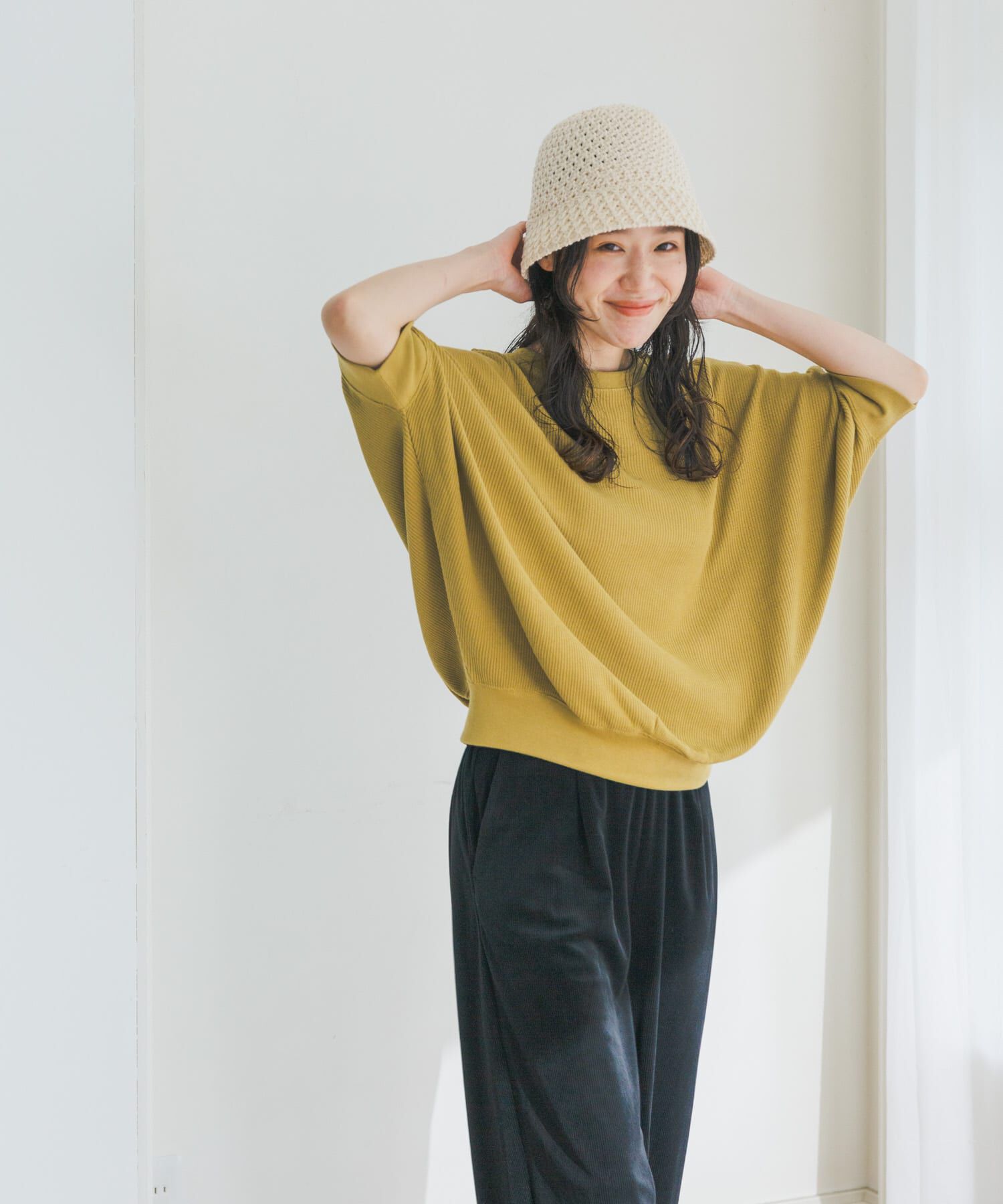 URBAN RESEARCH DOORS「タックフライスワイドTシャツ」|Tシャツ・カットソー|