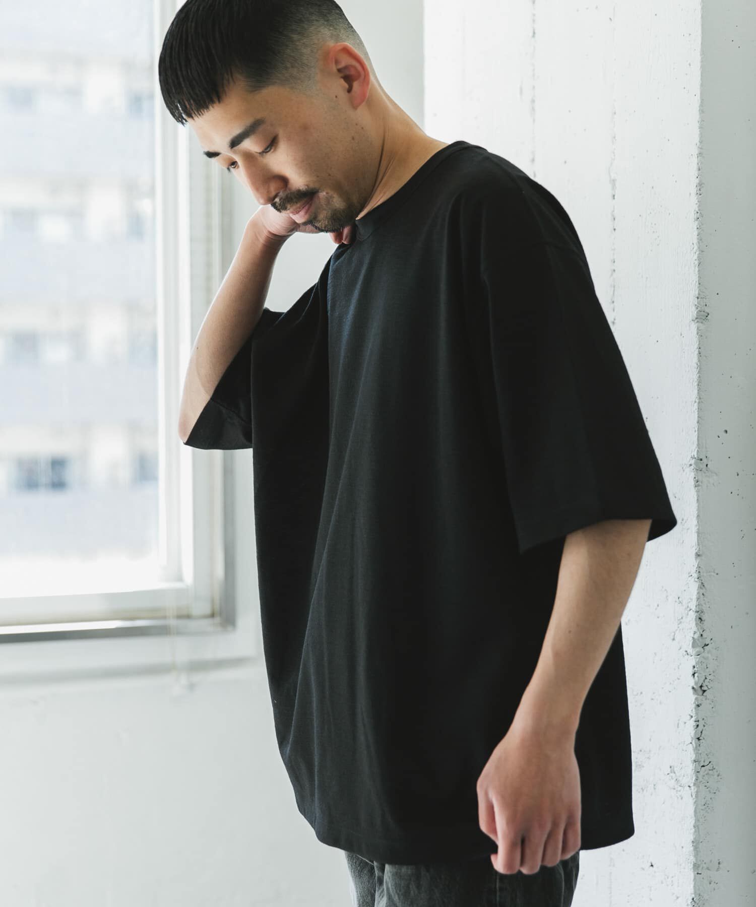 URBAN RESEARCH DOORS「JAPAN FABRIC リネンライクTシャツ」|Tシャツ・カットソー|