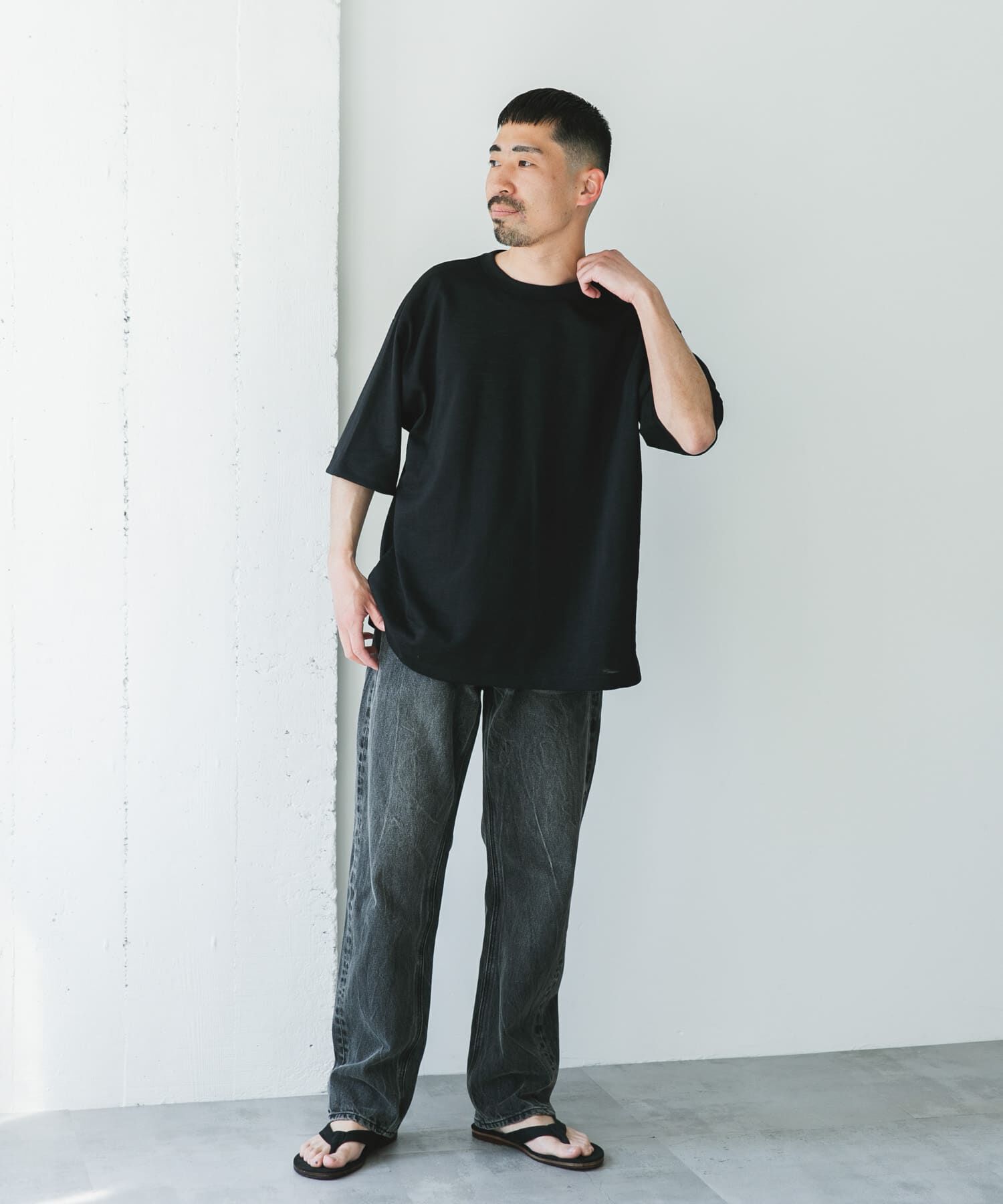 URBAN RESEARCH DOORS「JAPAN FABRIC リネンライクTシャツ」|Tシャツ・カットソー|