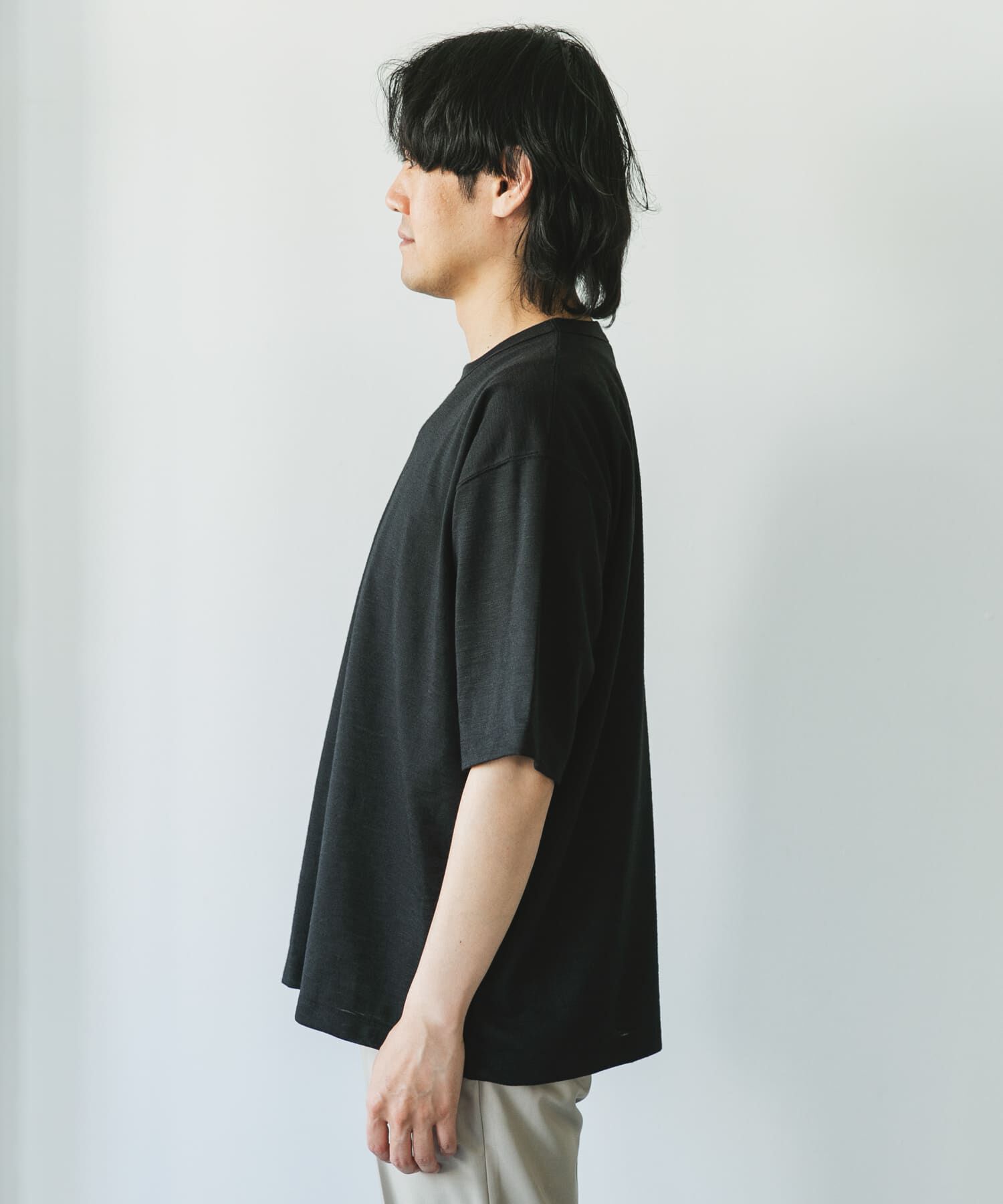 URBAN RESEARCH DOORS「JAPAN FABRIC リネンライクTシャツ」|Tシャツ・カットソー|