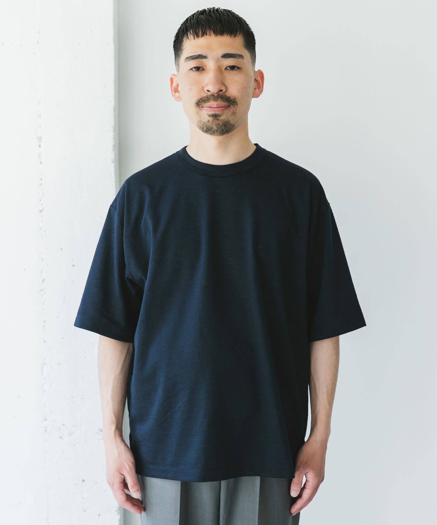 URBAN RESEARCH DOORS「JAPAN FABRIC リネンライクTシャツ」|Tシャツ・カットソー|