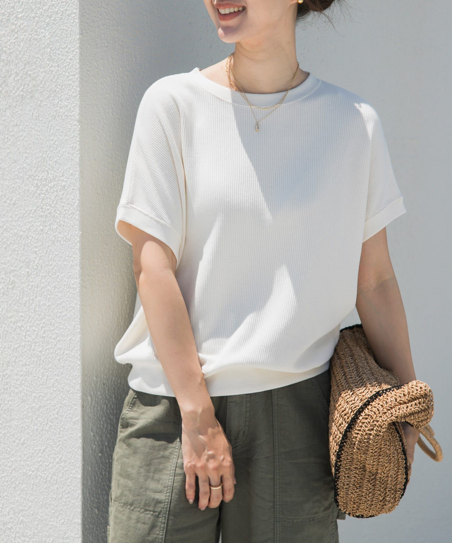 URBAN RESEARCH DOORS「タックフライスフレンチTシャツ」|Tシャツ・カットソー|