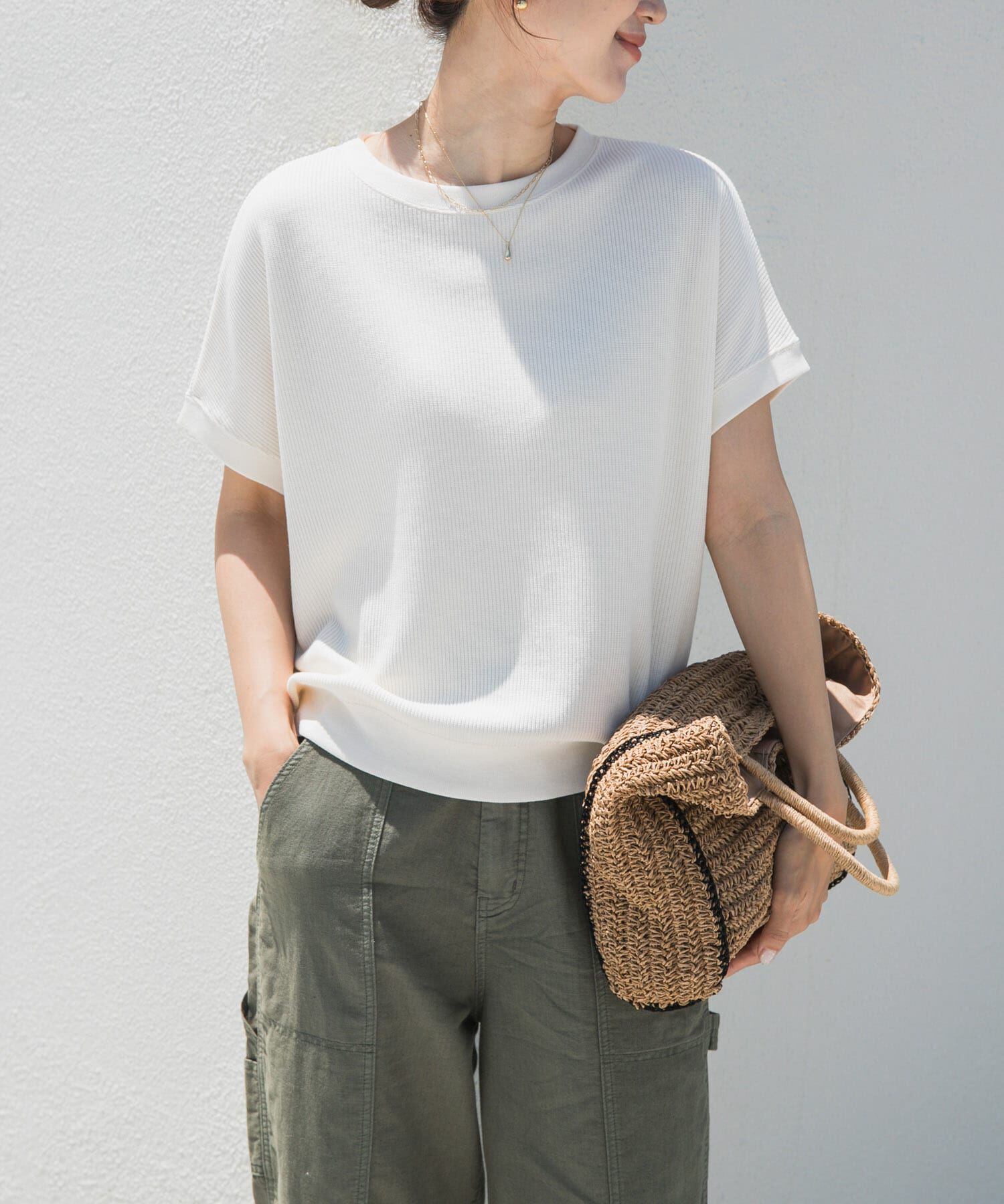 URBAN RESEARCH DOORS「タックフライスフレンチTシャツ」|Tシャツ・カットソー|