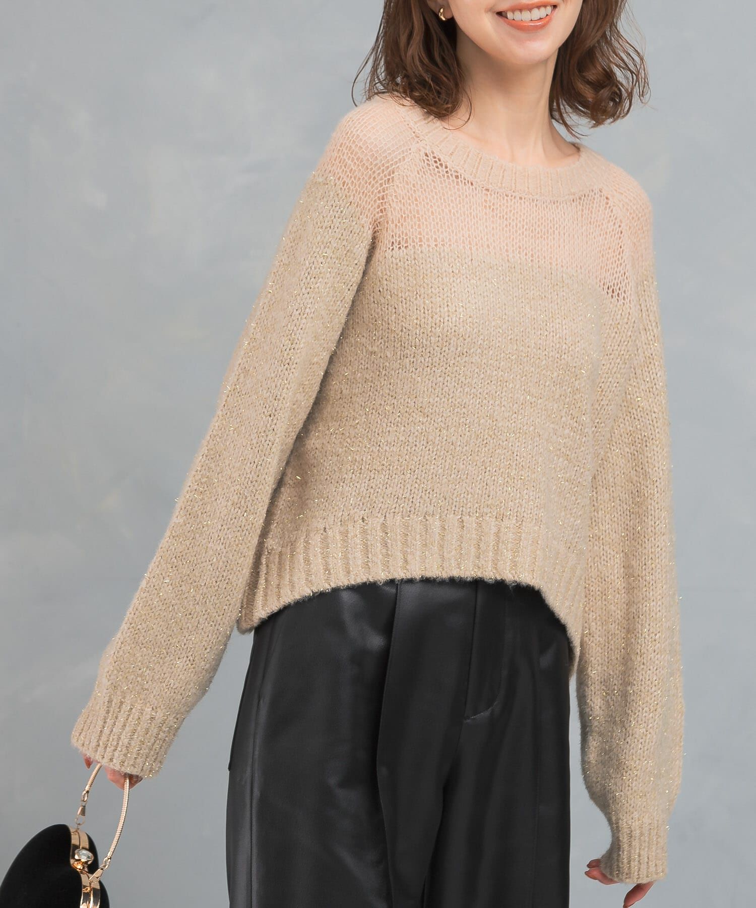 URBAN RESEARCH ROSSO「『WEB限定』ドッキングラメニット」|ニット・セーター|