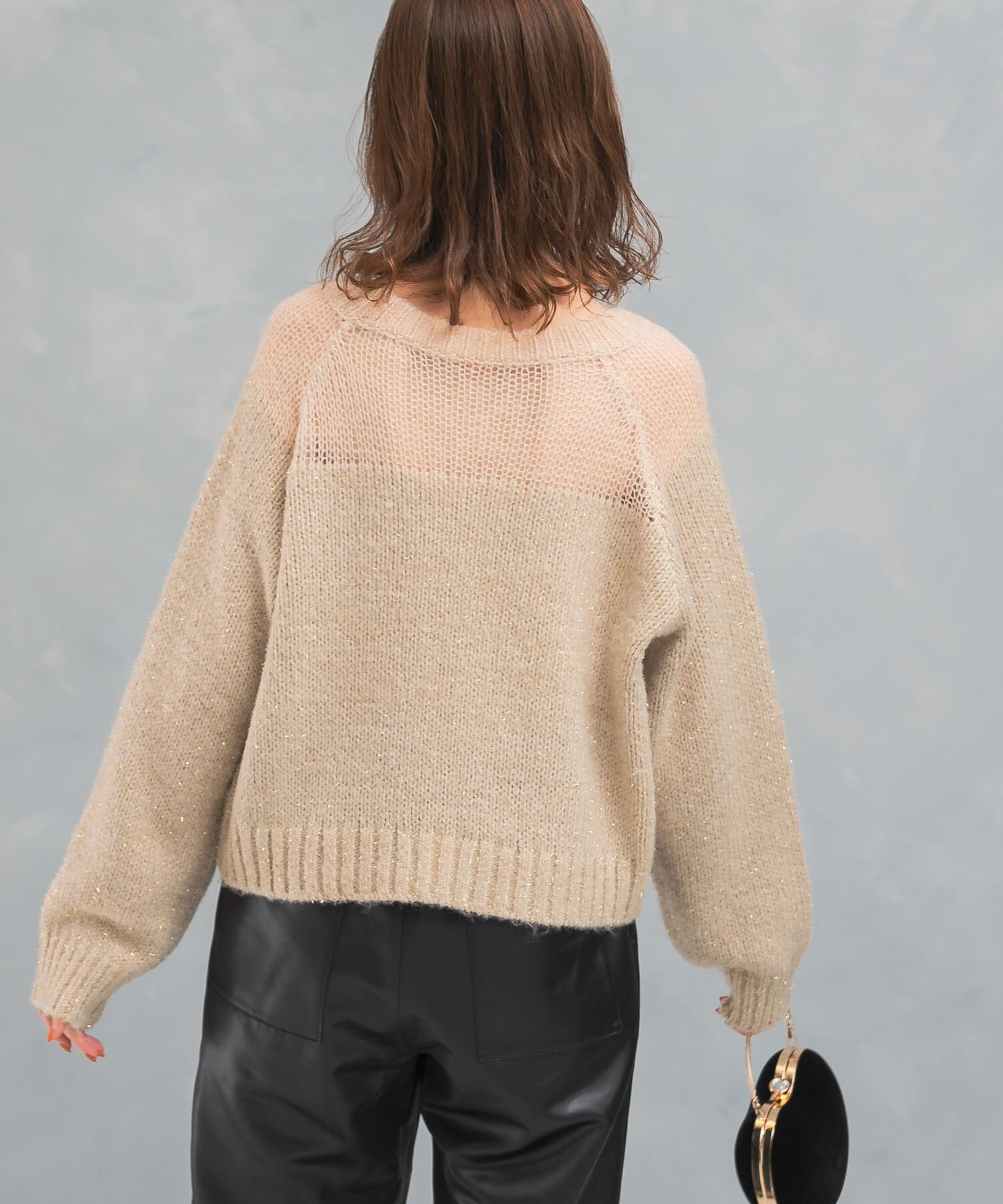 URBAN RESEARCH ROSSO「『WEB限定』ドッキングラメニット」|ニット・セーター|