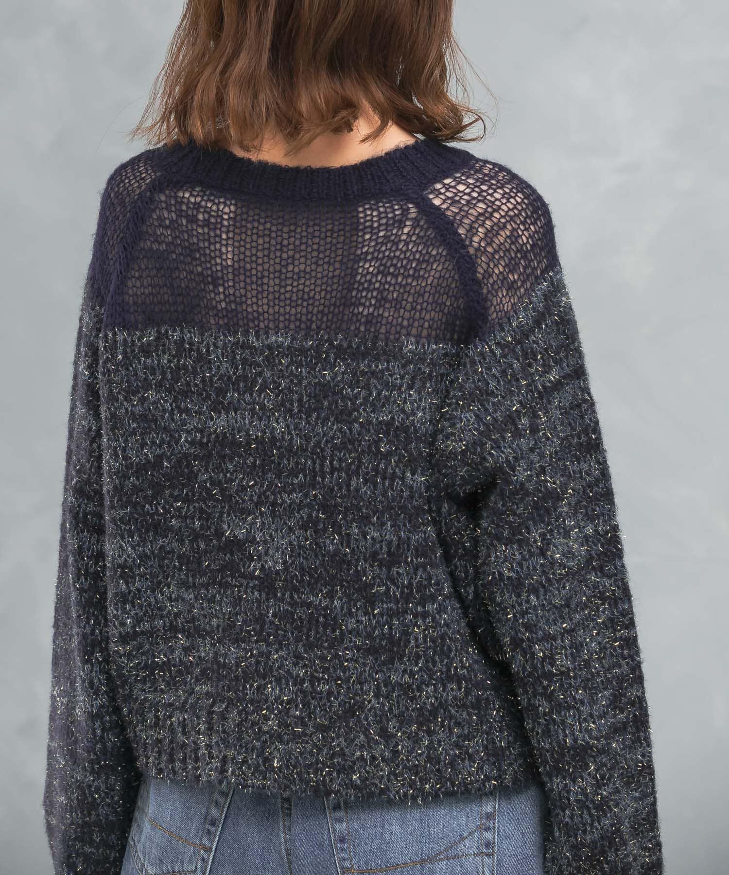 URBAN RESEARCH ROSSO「『WEB限定』ドッキングラメニット」|ニット・セーター|