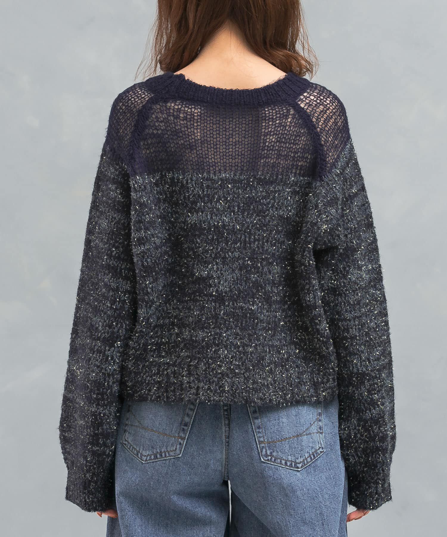 URBAN RESEARCH ROSSO「『WEB限定』ドッキングラメニット」|ニット・セーター|