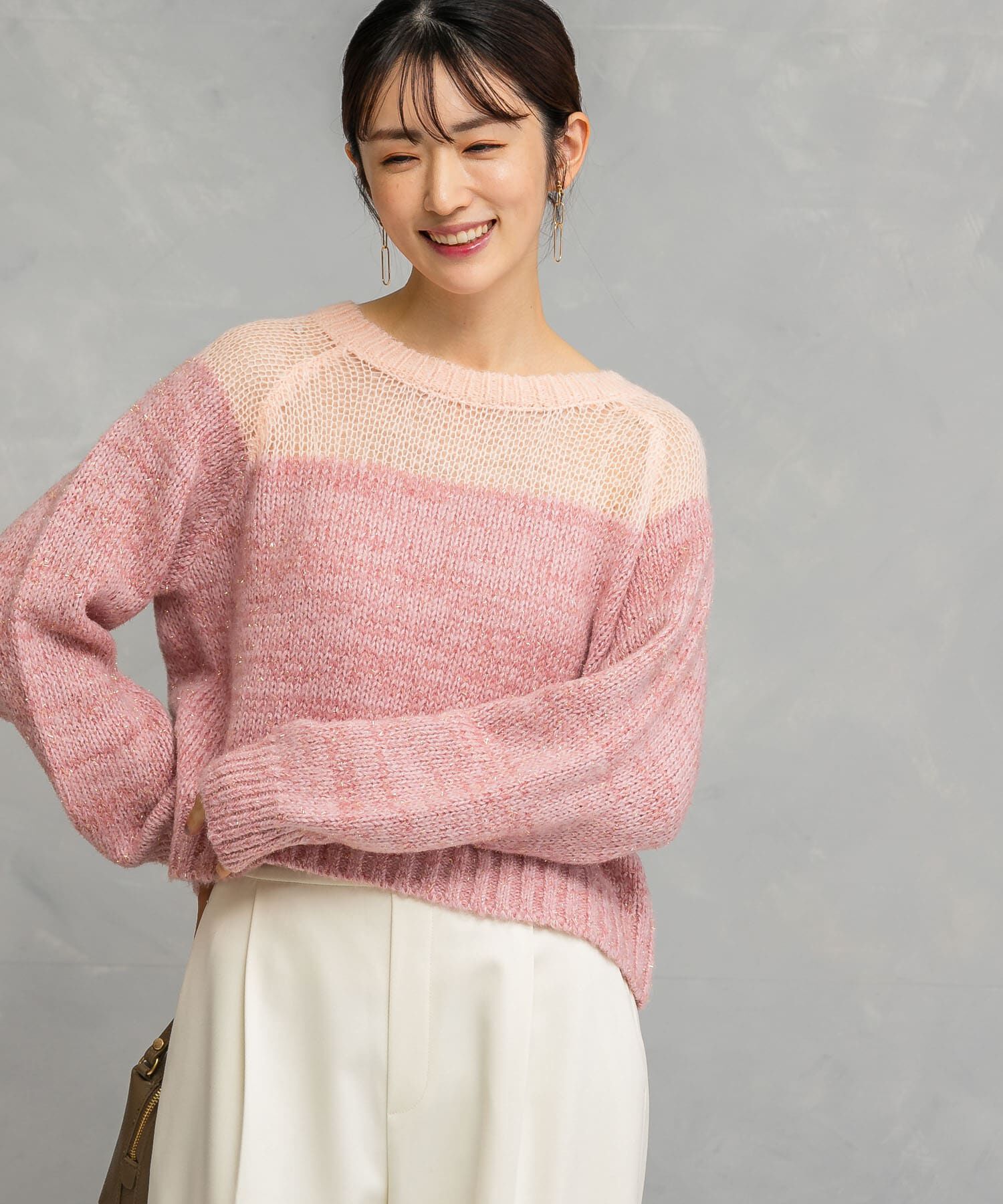 URBAN RESEARCH ROSSO「『WEB限定』ドッキングラメニット」|ニット・セーター|