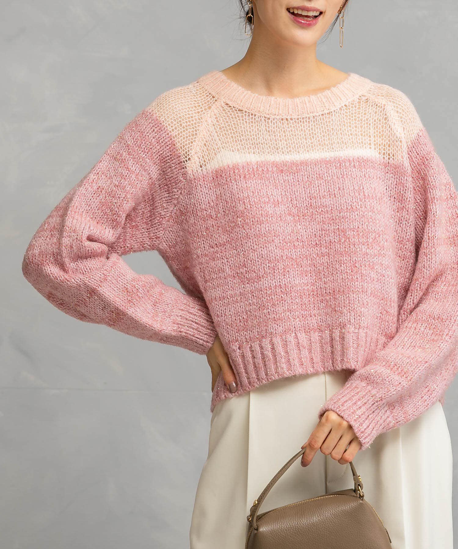 URBAN RESEARCH ROSSO「『WEB限定』ドッキングラメニット」|ニット・セーター|