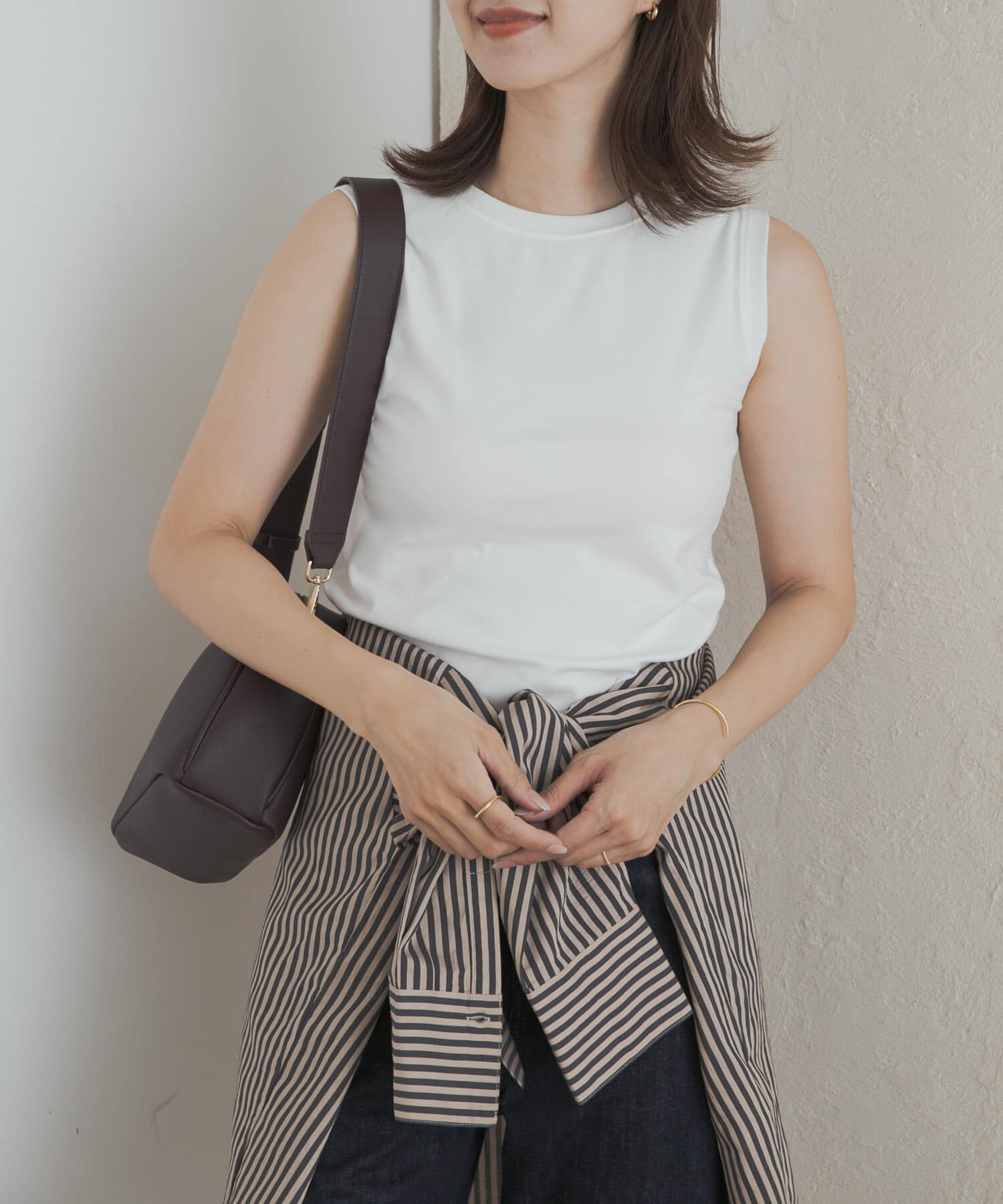 URBAN RESEARCH DOORS「クリアフライスノースリーブプルオーバー」|Tシャツ・カットソー|オフホワイト