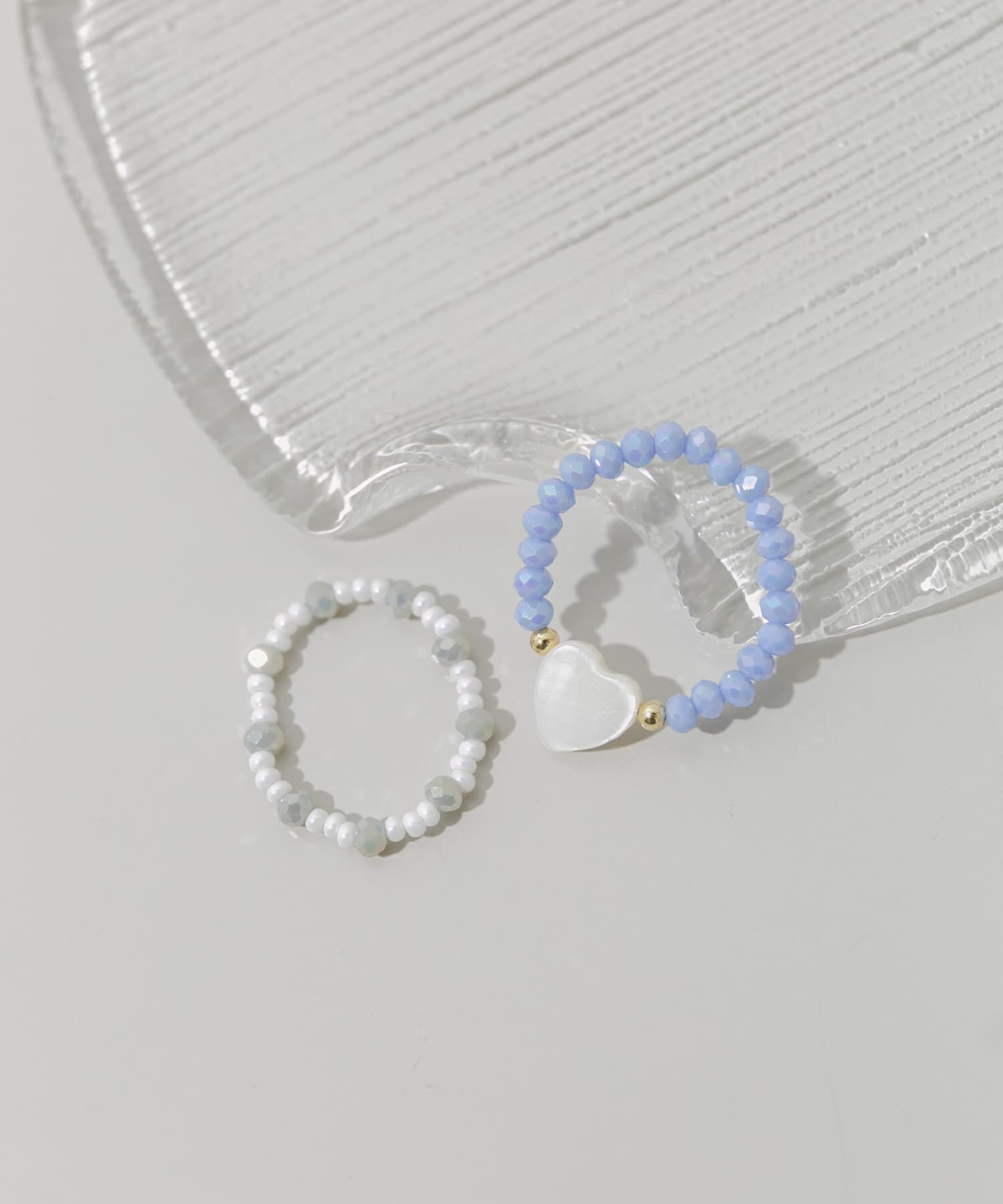 SMELLY「カラービーズ2セットリング」|リング|ブルー系その他