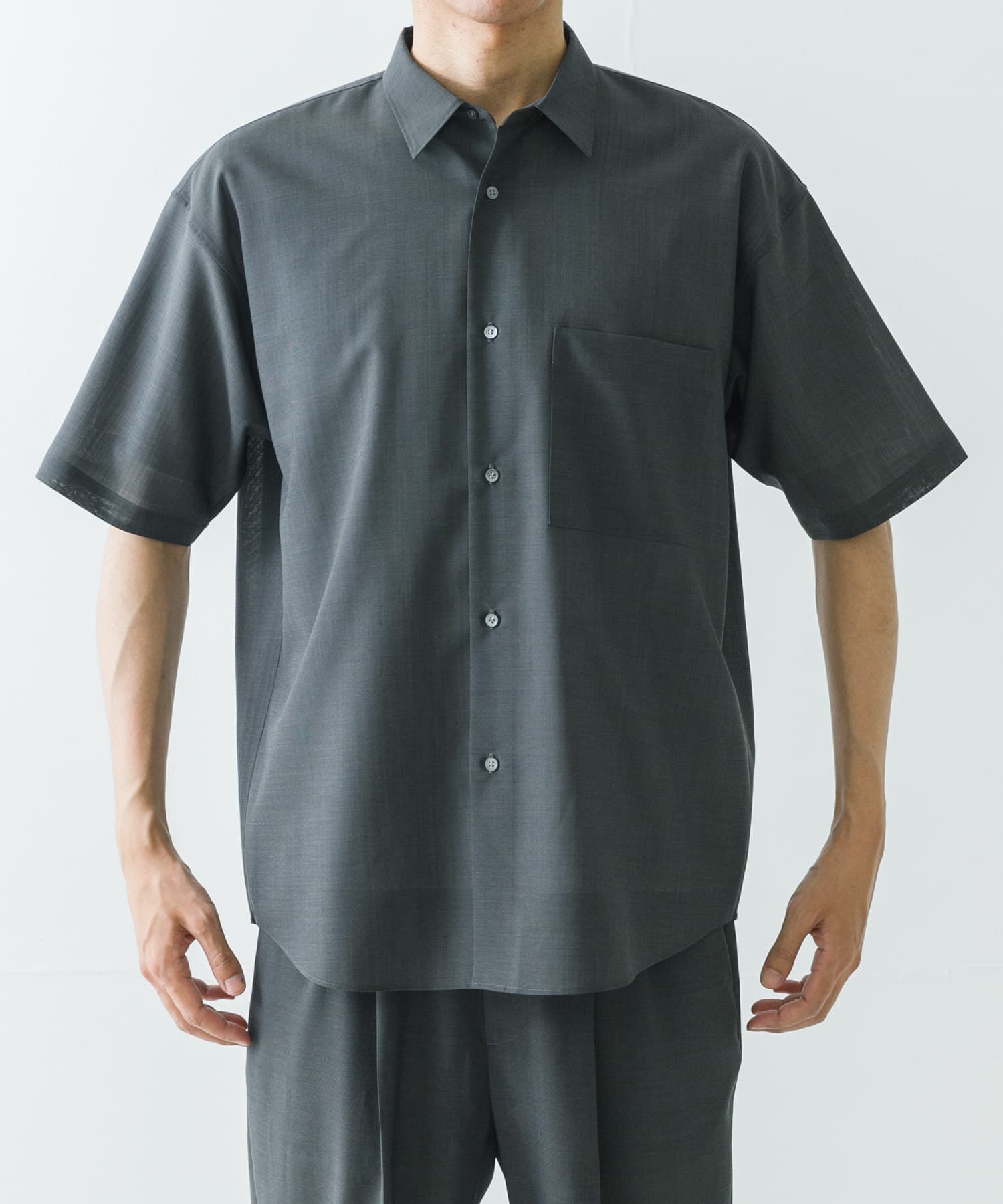 URBAN RESEARCH「ウォッシャブルウールサイロフィルショートスリーブシャツ」|シャツ・ブラウス|