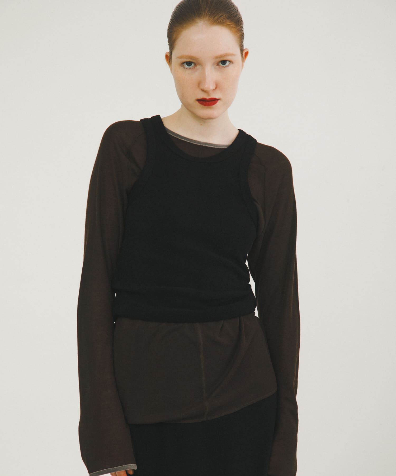 LAATO「piping velor sheer tee」|Tシャツ・カットソー|ブラウン