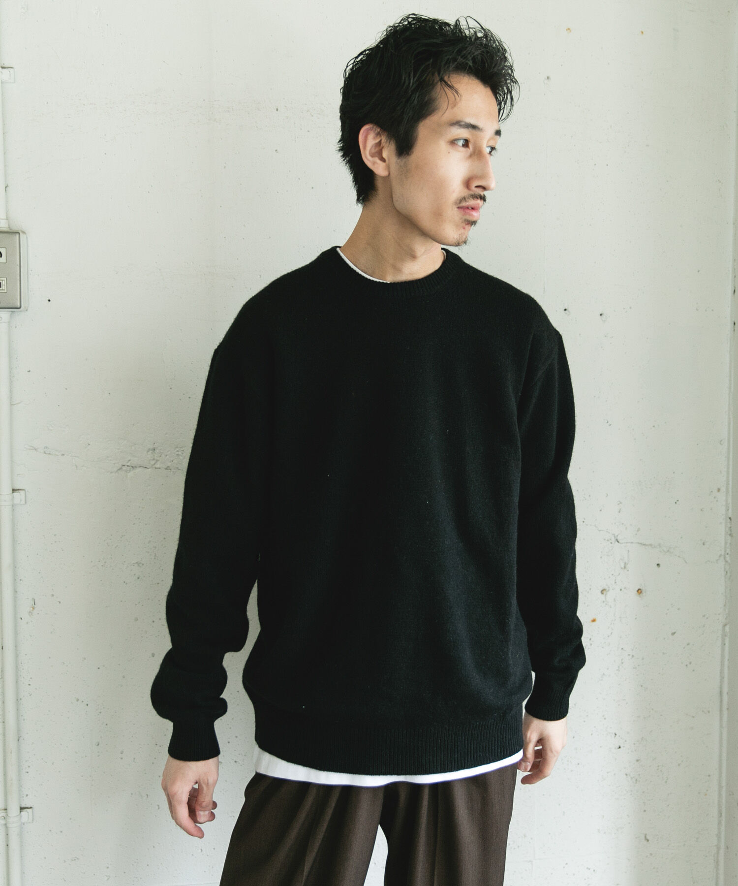 URBAN RESEARCH DOORS「ハミルトンウールクルーネックニット」|ニット・セーター|