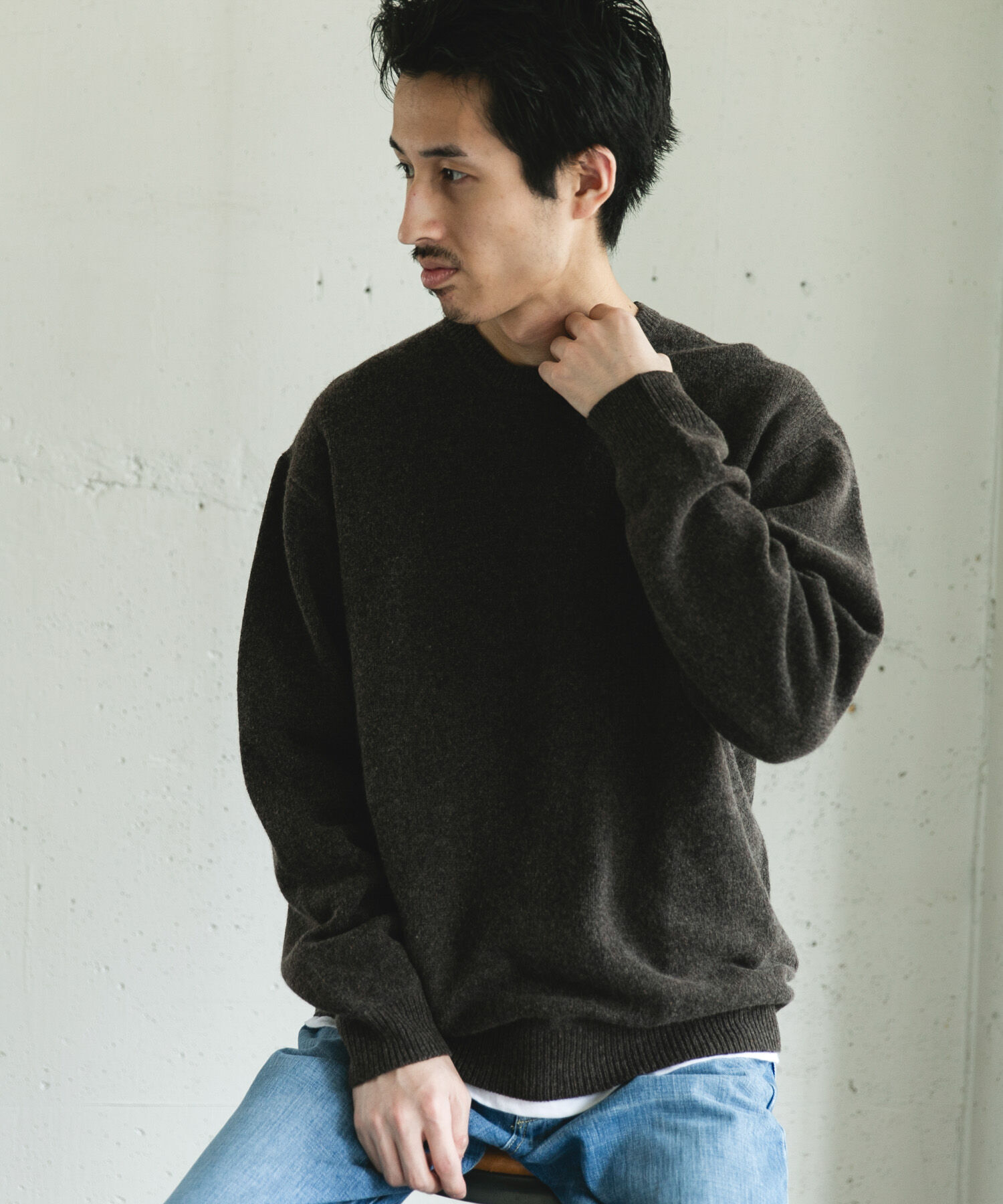 URBAN RESEARCH DOORS「ハミルトンウールクルーネックニット」|ニット・セーター|