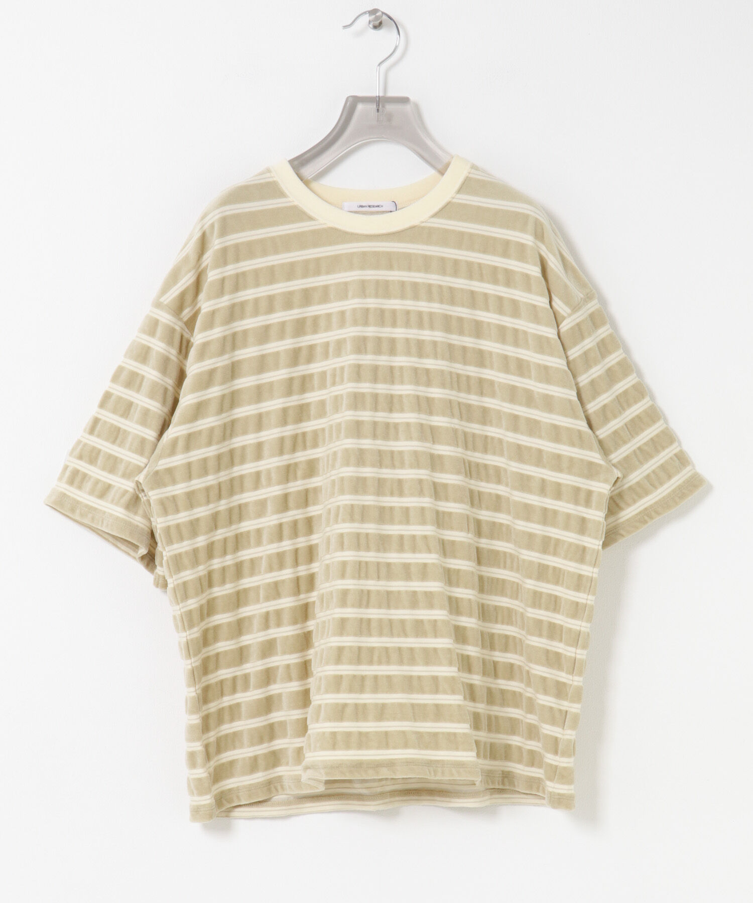 URBAN RESEARCH「ベロアボーダーカットソー」|Tシャツ・カットソー|