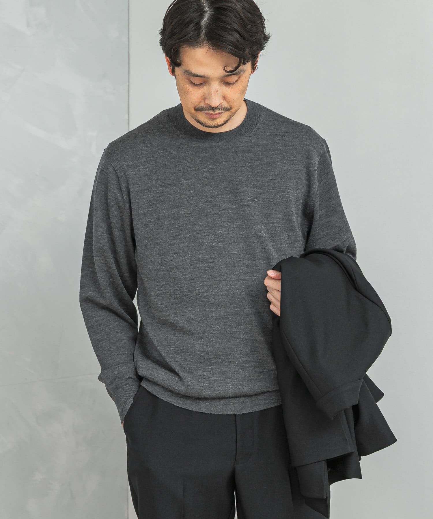 URBAN RESEARCH DOORS「LIFE STYLE TAILOR　マシンウォッシャブルハイゲージクルーニット」|シャツ・ブラウス|