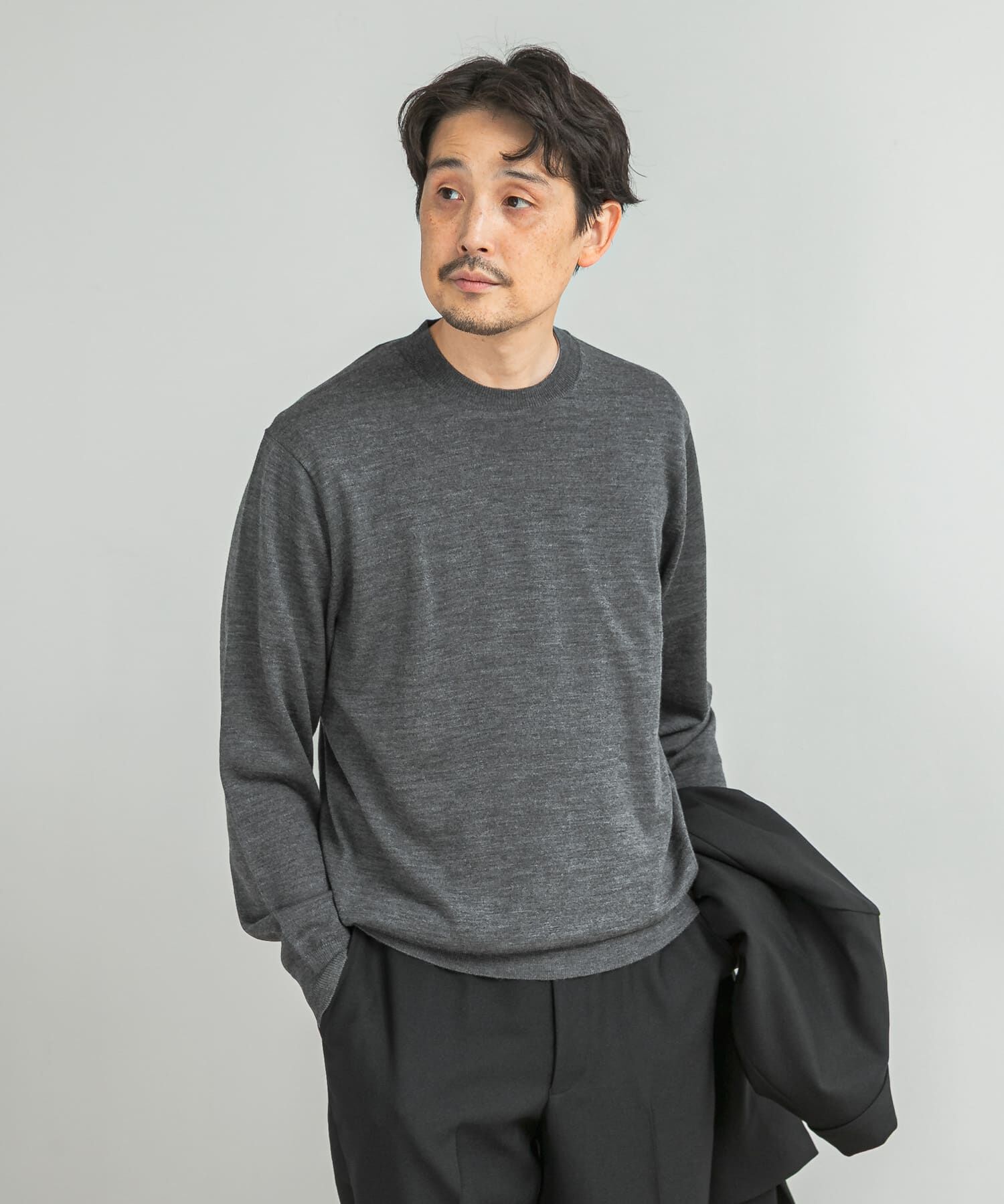 URBAN RESEARCH DOORS「LIFE STYLE TAILOR　マシンウォッシャブルハイゲージクルーニット」|シャツ・ブラウス|