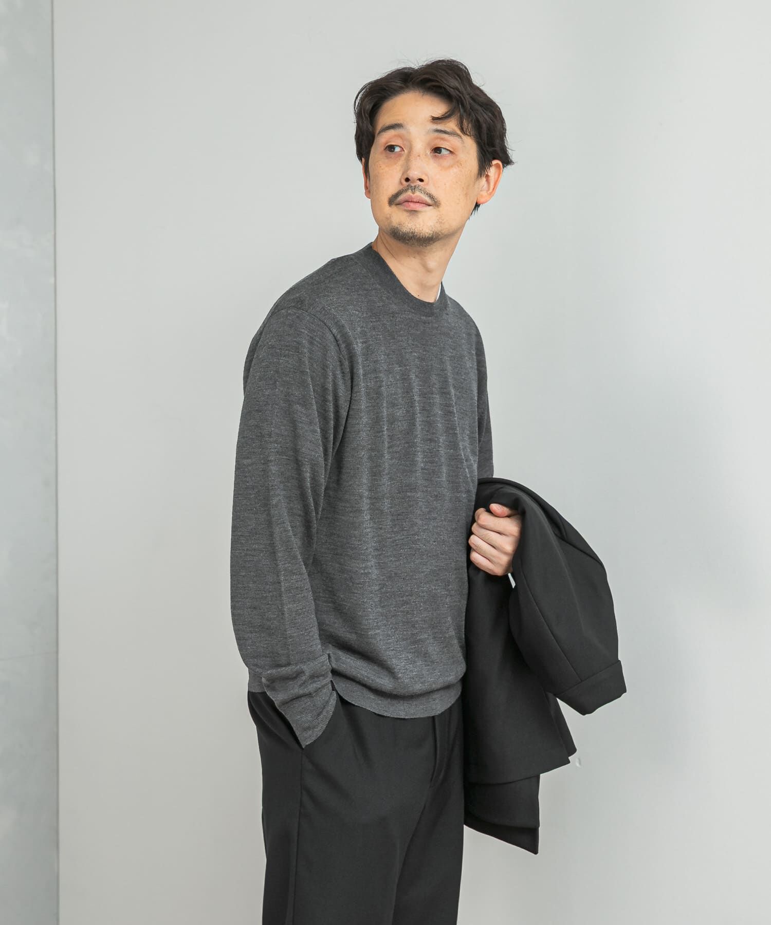 URBAN RESEARCH DOORS「LIFE STYLE TAILOR　マシンウォッシャブルハイゲージクルーニット」|シャツ・ブラウス|