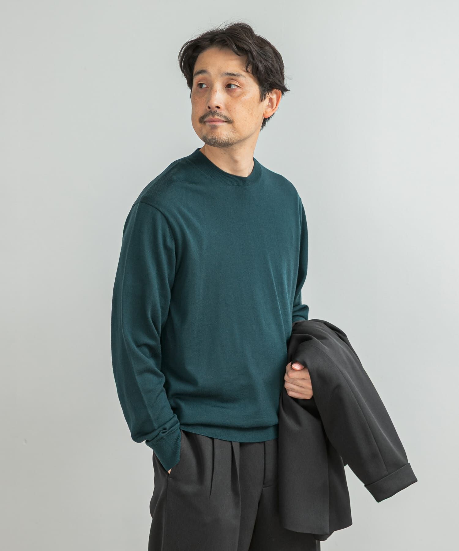 URBAN RESEARCH DOORS「LIFE STYLE TAILOR　マシンウォッシャブルハイゲージクルーニット」|シャツ・ブラウス|