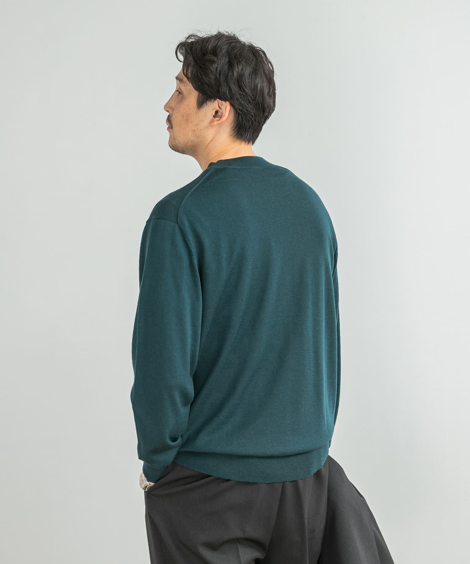 URBAN RESEARCH DOORS「LIFE STYLE TAILOR　マシンウォッシャブルハイゲージクルーニット」|シャツ・ブラウス|