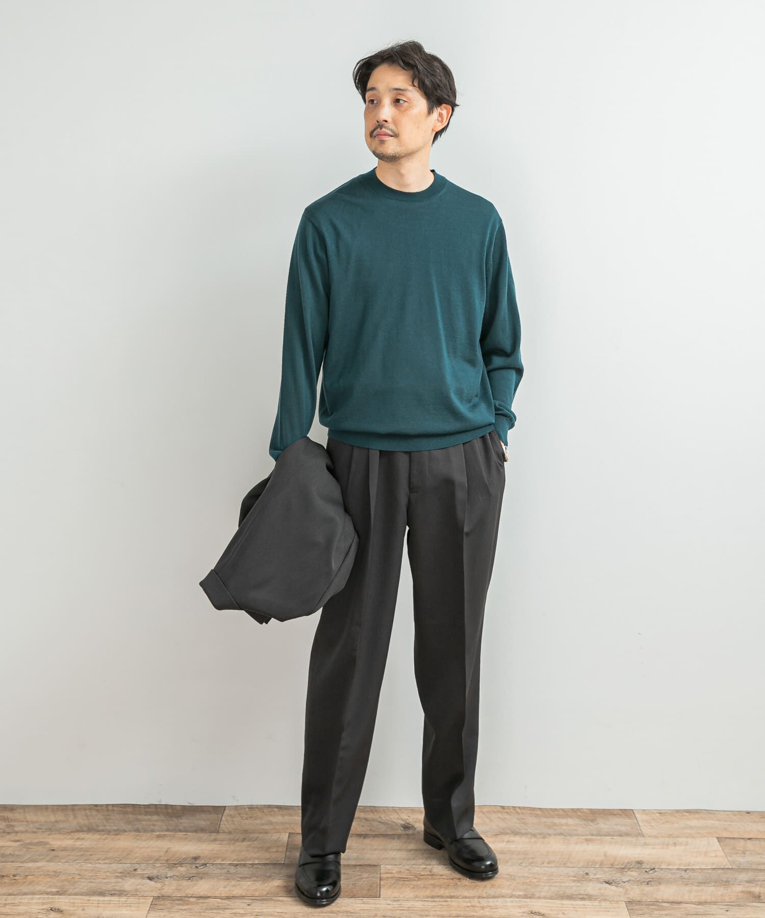 URBAN RESEARCH DOORS「LIFE STYLE TAILOR　マシンウォッシャブルハイゲージクルーニット」|シャツ・ブラウス|