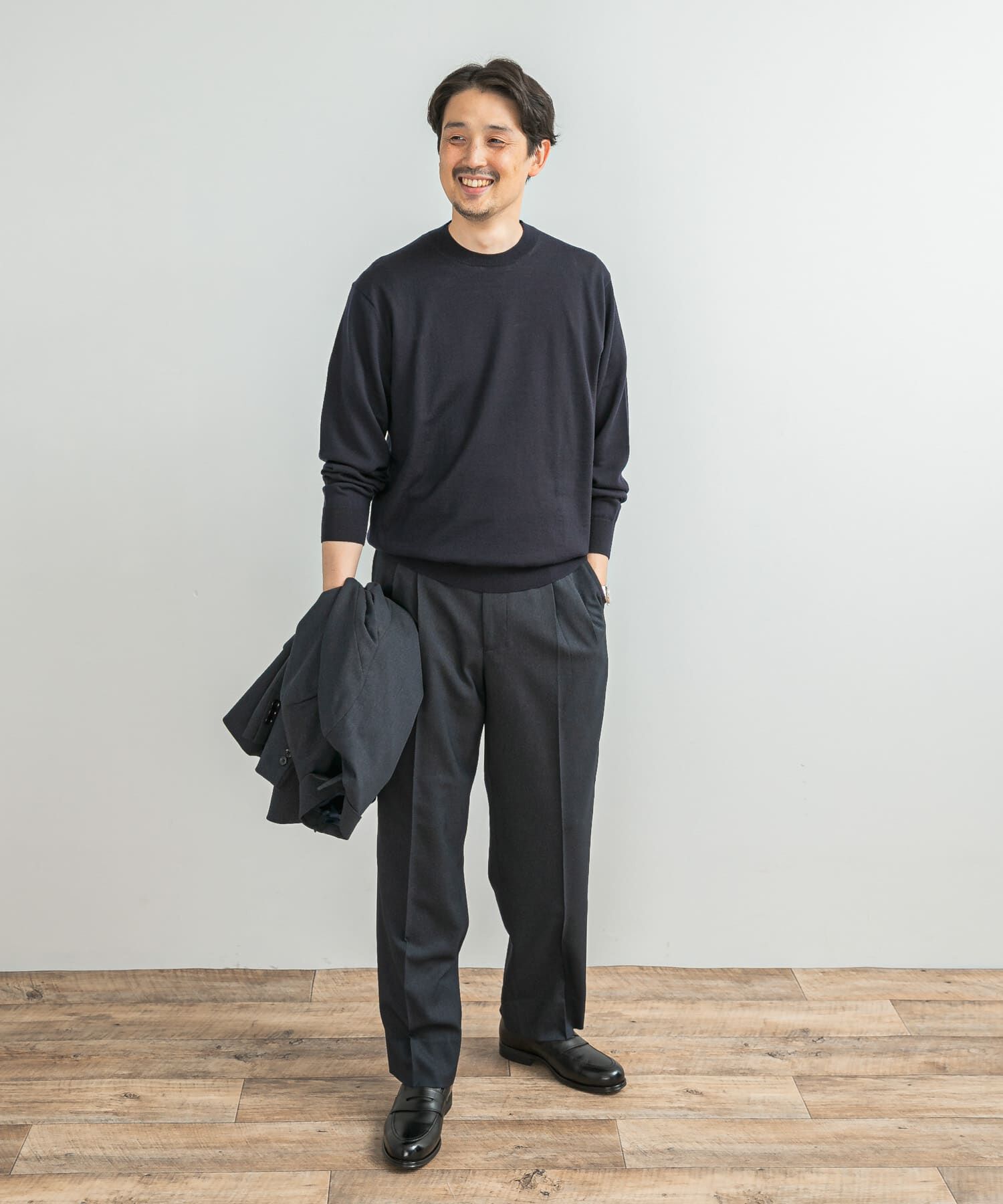 URBAN RESEARCH DOORS「LIFE STYLE TAILOR　マシンウォッシャブルハイゲージクルーニット」|シャツ・ブラウス|