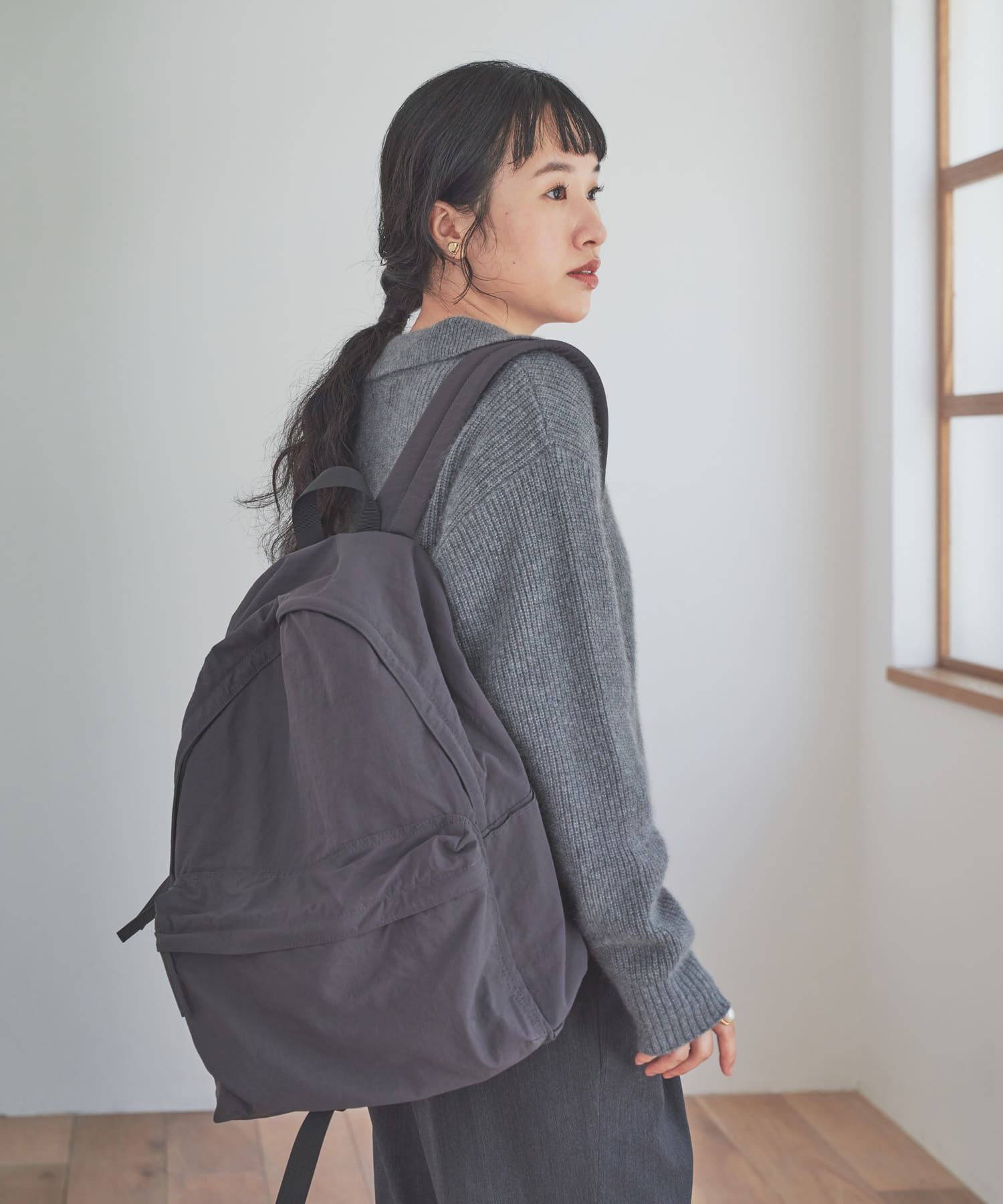 URBAN RESEARCH DOORS「FOX混衿付き畦ニット」|ニット・セーター|