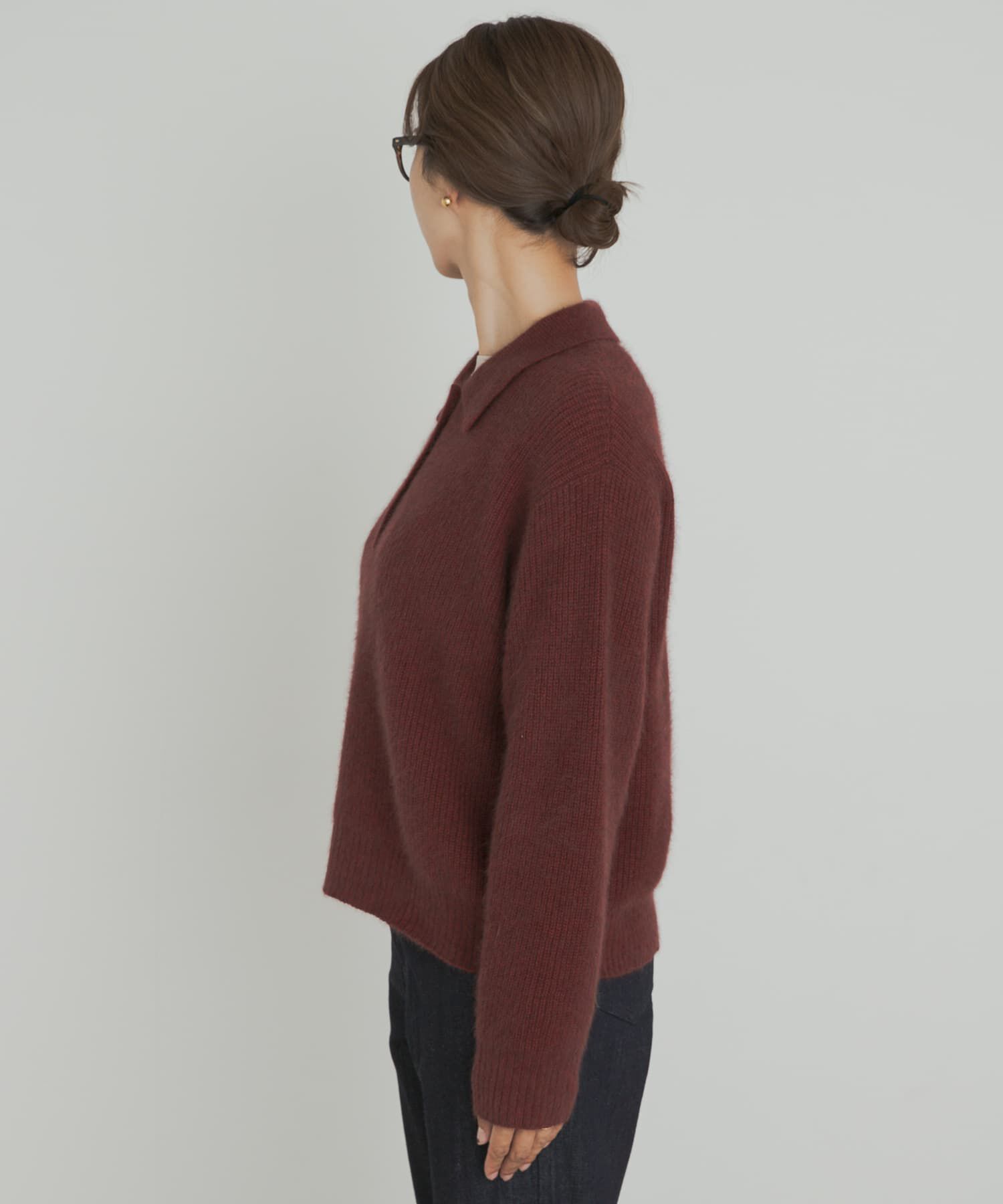 URBAN RESEARCH DOORS「FOX混衿付き畦ニット」|ニット・セーター|