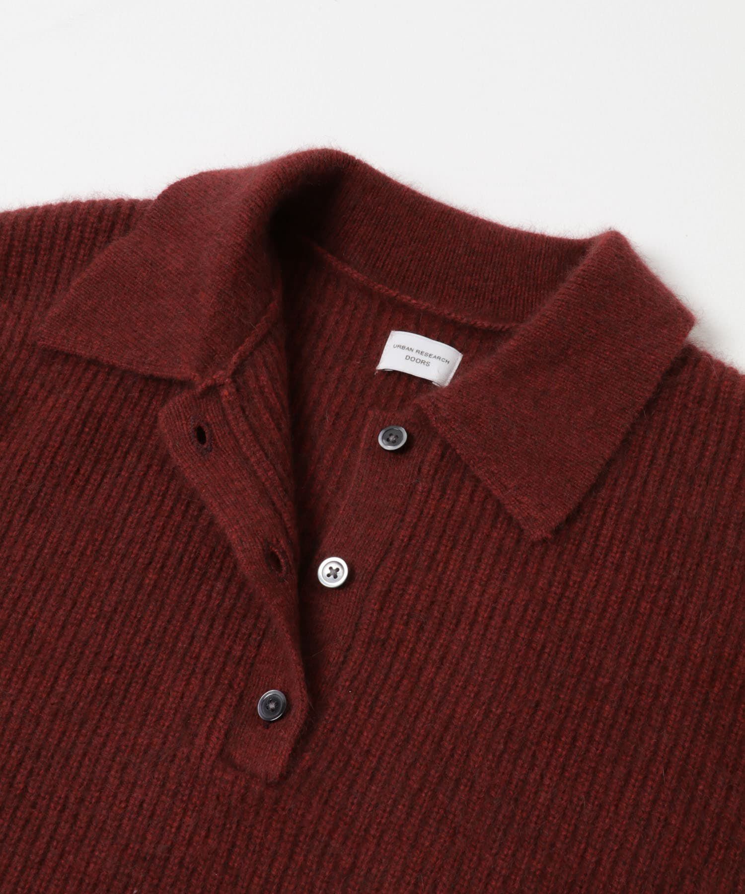 URBAN RESEARCH DOORS「FOX混衿付き畦ニット」|ニット・セーター|