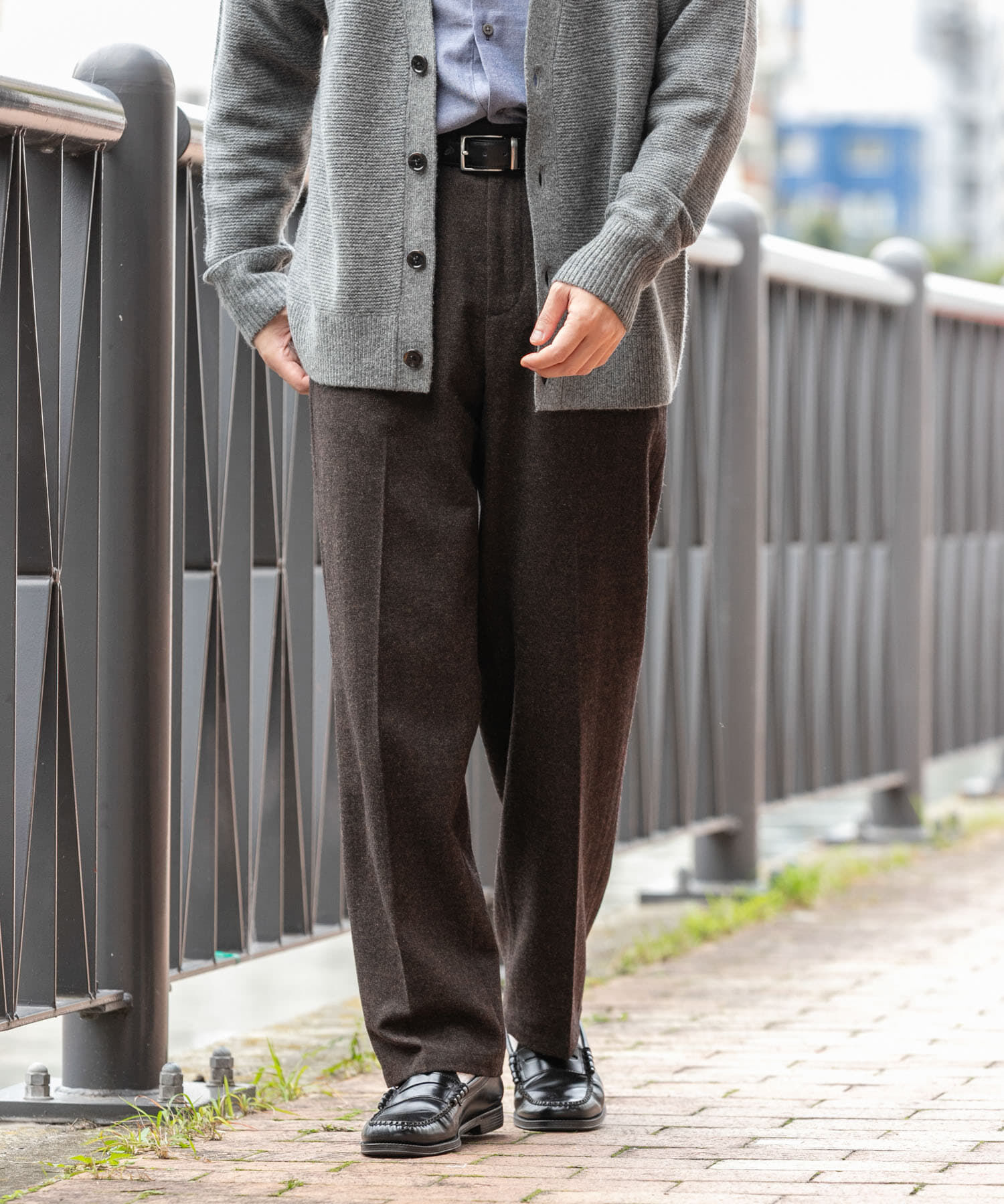 URBAN RESEARCH ROSSO「ウールツイードワイドパンツ」|その他|ダークブラウン